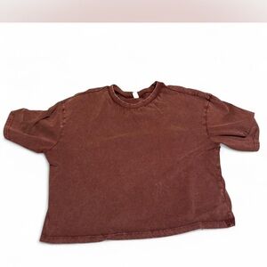 Brown Cropped Short Sleeve T-Shirt